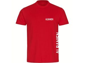 4068859448349 - multifanshop Herren T-Shirt - Albanien - Brust & Seite - Druck weiß - Männer