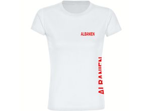 4068859449490 - multifanshop Damen T-Shirt - Albanien - Brust & Seite - Druck rot - Frauen 4068859449490 - multifanshop Damen T-Shirt - Albanien - Brust & Seite - Druck rot - Frauen