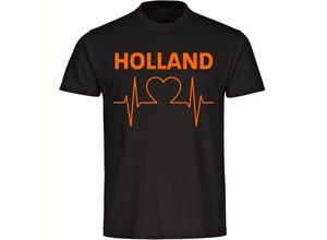 4068859452902 - multifanshop Kinder T-Shirt - Holland - Herzschlag - Druck orange - Kind