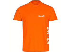 4068859453237 - multifanshop® Herren T-Shirt - Holland - Brust & Seite - Druck weiß