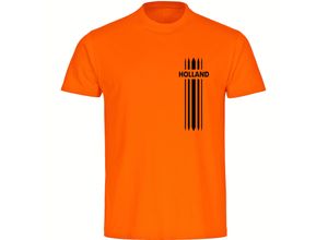 4068859453343 - multifanshop Herren T-Shirt - Holland - Streifen - Druck schwarz - Männer