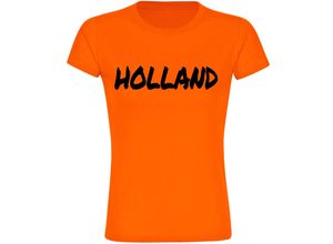 4068859453589 - multifanshop® Damen T-Shirt - Holland - Textmarker - Druck schwarz