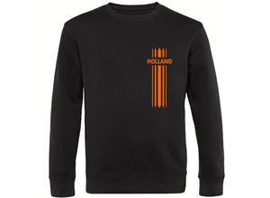 4068859453695 - multifanshop® Sweatshirt - Holland - Streifen - Druck orange