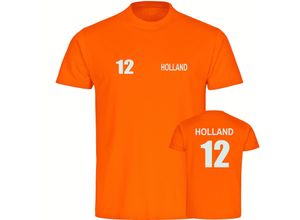 4068859453800 - multifanshop Herren T-Shirt - Holland - Trikot Nummer 12 - Druck weiß - Männer