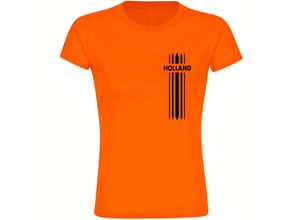 4068859454098 - multifanshop® Damen T-Shirt - Holland - Streifen - Druck schwarz