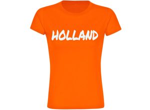 4068859454135 - multifanshop® Damen T-Shirt - Holland - Textmarker - Druck weiß