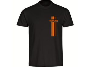 4068859457136 - multifanshop Herren T-Shirt - Niederlande - Streifen - Druck orange - Männer