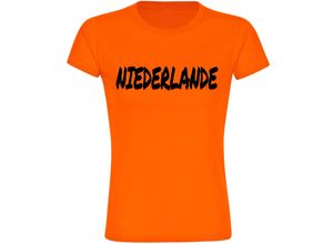 4068859457594 - multifanshop® Damen T-Shirt - Niederlande - Textmarker - Druck schwarz