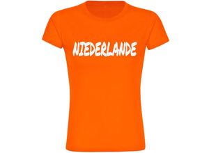 4068859457600 - multifanshop® Damen T-Shirt - Niederlande - Textmarker - Druck weiß