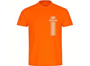 4068859457907 - multifanshop Herren T-Shirt - Niederlande - Streifen - Druck weiß - Männer