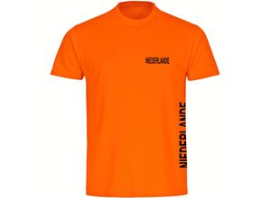 4068859458331 - multifanshop Herren T-Shirt - Niederlande - Brust & Seite - Druck schwarz - Männer