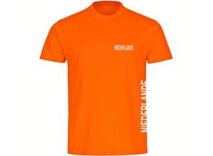 4068859458348 - multifanshop Herren T-Shirt - Niederlande - Brust & Seite - Druck weiß - Männer