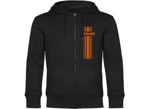 4068859461317 - multifanshop® Kapuzen Sweatshirt Jacke - Netherlands - Streifen - Druck orange