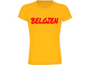 4068859463847 - multifanshop® Damen T-Shirt - Belgien - Textmarker - Druck rot