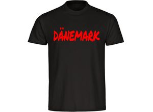 4068859464073 - multifanshop® Herren T-Shirt - Dänemark - Textmarker - Druck rot