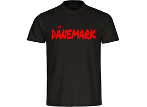 4068859464103 - multifanshop® Herren T-Shirt - Dänemark - Textmarker - Druck rot