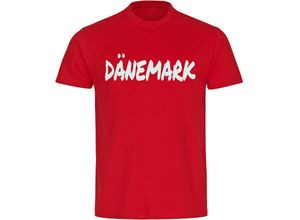 4068859464158 - multifanshop® Herren T-Shirt - Dänemark - Textmarker - Druck weiß