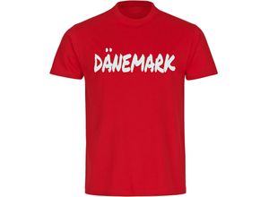 4068859464226 - multifanshop® Herren T-Shirt - Dänemark - Textmarker - Druck weiß