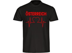 4068859464998 - multifanshop® Kinder T-Shirt - Österreich - Herzschlag - Druck rot