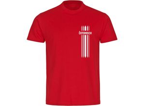 4068859465476 - multifanshop Kinder T-Shirt - Österreich - Streifen - Druck weiß - Kind