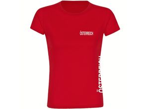 4068859465827 - multifanshop® Damen T-Shirt - Österreich - Brust & Seite - Druck weiß