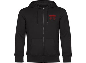 4068859466152 - multifanshop® Kapuzen Sweatshirt Jacke - Österreich - Herzschlag - Druck rot