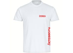 4068859466411 - multifanshop Herren T-Shirt - Österreich - Brust & Seite - Druck rot - Männer