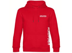 4068859469771 - multifanshop® Kapuzen Sweatshirt - Kroatien - Brust & Seite - Druck weiß