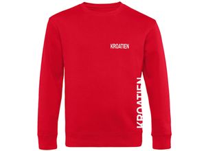 4068859469832 - multifanshop® Sweatshirt - Kroatien - Brust & Seite - Druck weiß