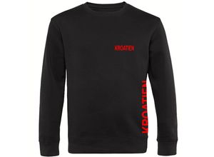 4068859469849 - multifanshop® Sweatshirt - Kroatien - Brust & Seite - Druck rot