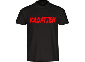 4068859470074 - multifanshop® Herren T-Shirt - Kroatien - Textmarker - Druck rot