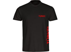 4068859474324 - multifanshop® Kinder T-Shirt - Türkei - Brust & Seite - Druck rot