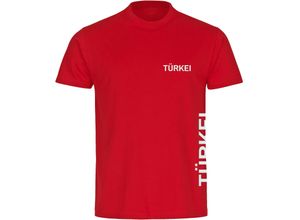 4068859474348 - multifanshop Kinder T-Shirt - Türkei - Brust & Seite - Druck weiß - Kind