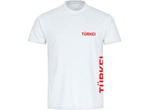 4068859474485 - multifanshop Kinder T-Shirt - Türkei - Brust & Seite - Druck rot - Kind