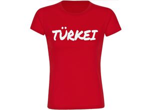 4068859475369 - multifanshop® Damen T-Shirt - Türkei - Textmarker - Druck weiß