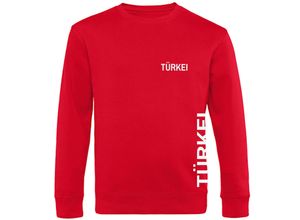 4068859475444 - multifanshop® Sweatshirt - Türkei - Brust & Seite - Druck weiß