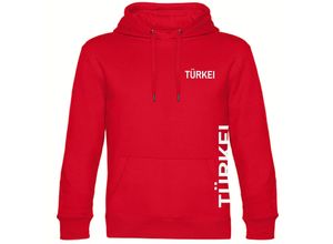 4068859475505 - multifanshop® Kapuzen Sweatshirt - Türkei - Brust & Seite - Druck weiß