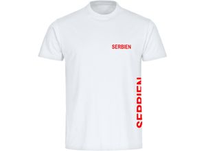 4068859479046 - multifanshop® Kinder T-Shirt - Serbien - Brust & Seite - Druck rot