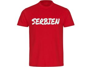 4068859479329 - multifanshop® Kinder T-Shirt - Serbien - Textmarker - Druck weiß