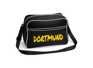 4068859490911 - multifanshop® Retrotasche - Dortmund - Textmarker - Druck gelb