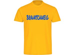 4068859502102 - multifanshop Herren T-Shirt - Braunschweig - Textmarker - Druck blau - Männer