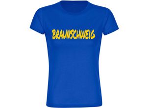 4068859502669 - multifanshop® Damen T-Shirt - Braunschweig - Textmarker - Druck gelb