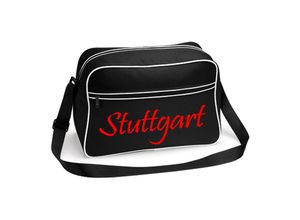 4068859512835 - multifanshop® Retrotasche - Stuttgart - Schriftzug - Druck rot