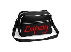 4068859522629 - multifanshop Retrotasche - Leipzig - Schriftzug - Druck rot - Tasche