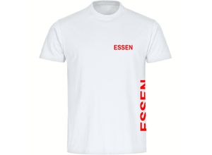4068859563066 - multifanshop Herren T-Shirt - Essen - Brust & Seite - Druck rot - Männer