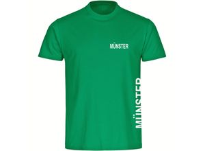 4068859572334 - multifanshop Herren T-Shirt - Münster - Brust & Seite - Druck weiß - Männer