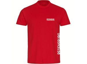 4068859572730 - multifanshop Herren T-Shirt - Regensburg - Brust & Seite - Druck weiß - Männer