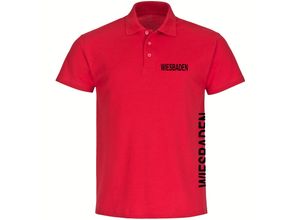 4068859593964 - multifanshop Poloshirt - Wiesbaden - Brust & Seite - Druck schwarz - Polo