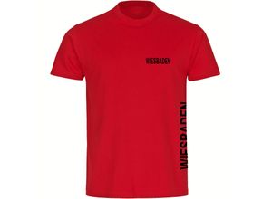 4068859594046 - multifanshop Kinder T-Shirt - Wiesbaden - Brust & Seite - Druck schwarz - Kind