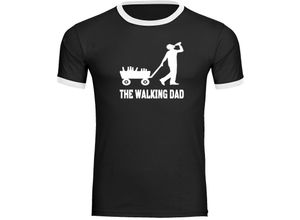 4068859594787 - multifanshop Kontrast T-Shirt - Bollerwagen - The Walking Dad - Druck weiß - Männer